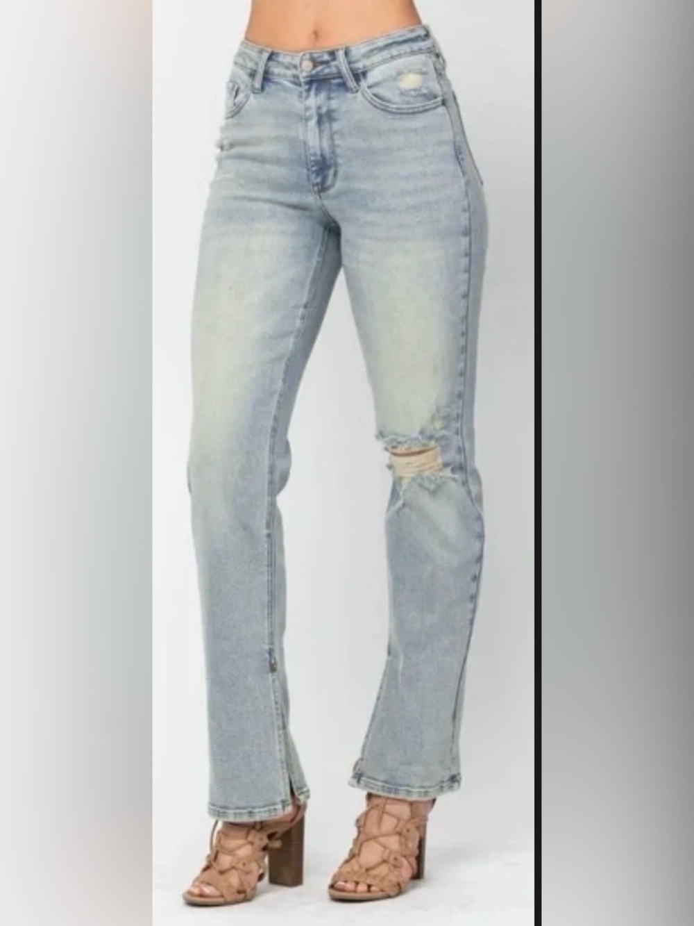 Judy Blue Split Hem Straight Leg Jeans